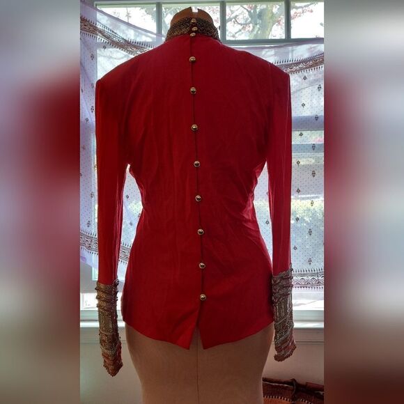 Vintage Beaded Blouse Size M See Below - Picture 2 of 12